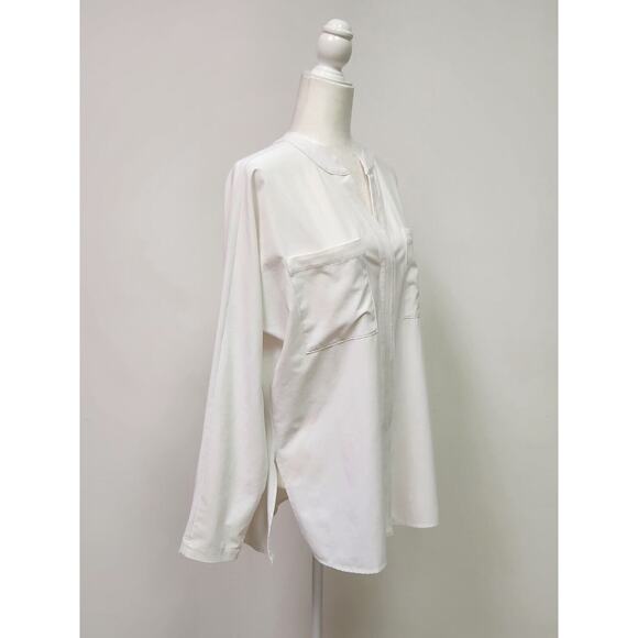 Jofit Women's  golf Mandarin Collar Shirt Long Sleeve White Size Large EUC - Picture 2 of 7